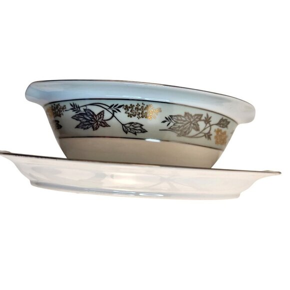 Noritake China Japan 5487 Gravy Boat and Saucer One Piece 9x6 in - Picture 7 of 8